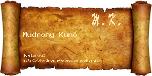 Mudrony Kunó névjegykártya